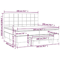 vidaXL Sommier à lattes de lit et matelas Vert foncé 200x200cm Velours pas cher