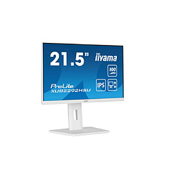 Ecran IIYAMA 21,5" Blanc IPS ULTRA MINCE 0.4ms 100Hz 1920x1080 250 cd/m² HP 1xHDMI 1xDisplayPort 4xUSB-HUB (3.2) 15cm pied réglable en hauteur Pivot TCO