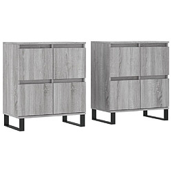 vidaXL Buffets 2 pcs sonoma gris bois d'ingénierie