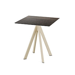 Materiel Chr Pro Table de bistrot Infinity avec piètement sable + plateau HPL 70x70 cm - Veba