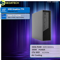 Sedatech Mini-PC Pro • Intel i7-14700 • 32Go DDR5 • 2To SSD M.2 • DVD-RW • sans OS