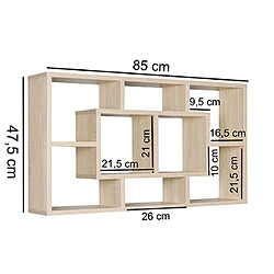 Acheter Mes Etagère murale 85x16x48 cm en bois décor chêne