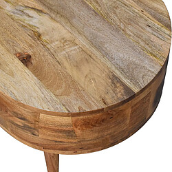 Artisan Furniture Table basse en bois massif mini chêne arrondie avec 2 tiroirs, salon pas cher