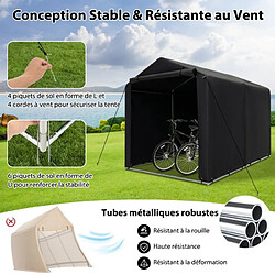 Acheter Helloshop26 Abri de vélos extérieur abri de garage portable pour vélos avec porte à fermeture éclair enroulable bache motos pour terrasse jardin cour 160 x 218 x 164 cm gris foncé 20_0007043