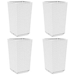 Maison Chic Lot de 4 Jardinières,Bac à fleurs - pot de fleur blanc 32,5x32,5x57 cm polypropylène -GKD91272