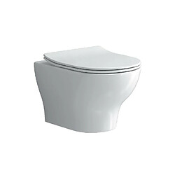 Karag Cuvette WC suspendue EOLIS 52x35x30 cm avec abattant à frein de chute-Avec le réservoir-35 -35