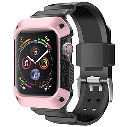 Wewoo Bracelet de galvanoplastie intégré universel pour Apple Watch 5/4 générations 44 mm or rose + noir 