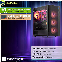 Sedatech PC Gamer Pro • AMD Ryzen 5 7600X3D • RTX4070Ti Super • 32Go DDR5 • 2To SSD M.2 • Windows 11