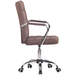 Avis Decoshop26 Chaise de bureau sur roulettes moderne et confortable en tissu marron BUR10635