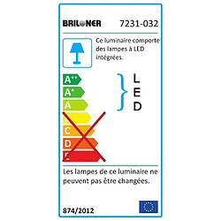 Briloner Leuchten Set 3 Spot LED Encastrable Fixe BRILONER Module 5,5W 470 Lumens dimmable Ip44 Clii Nickel Mat