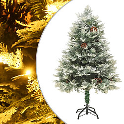 vidaXL Sapin de Noël pré-éclairé et pommes de pin vert 120cm PVC et PE