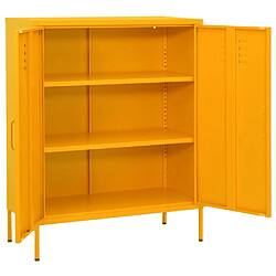 vidaXL Armoire de rangement Jaune moutarde 80x35x101,5 cm Acier