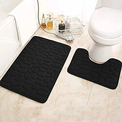 LUUCOZK Tapis de bain antidérapants absorbants à séchage rapide pour salle de bain - Noir-50x80cm