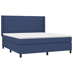 Avis vidaXL Sommier à lattes de lit matelas et LED Bleu 180x200 cm Tissu