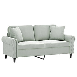 Avis Maison Chic Canapé 2 places avec oreillers,Sofa de Salon,Canapé droit gris clair 140 cm velours -GKD996382