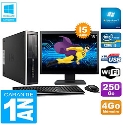 PC HP Compaq Pro 6300 SFF I5-2400 4Go 250Go Graveur DVD Wifi W7 Ecran 19" - Occasion