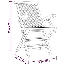 Maison Chic Lot de 4 Chaises de jardin,Fauteuil d'extérieur pliantes gris 56x61x89 cm bois de teck -MN33572 pas cher