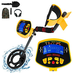 Détecteur De Métaux Détecteur D'or + Ecran LCD + Casque + Pelle Imperméable HD - Sensibilité 13 cm min Longueur Ajustable 102-130 cm