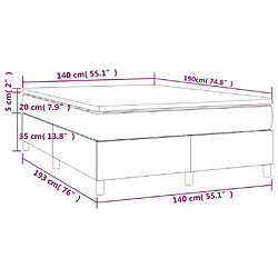 vidaXL Sommier à lattes de lit avec matelas Gris 140x190 cm Similicuir pas cher