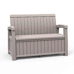 Banc Coffre en Résine pour Jardin Gardiun Vita Light Gray 124x66x90 cm 230 L