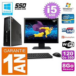 PC HP Compaq 8100 SFF Ecran 19" i5-650 RAM 8Go SSD 120Go Graveur DVD Wifi W7 · Occasion 