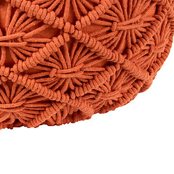 Acheter Beliani Pouf en coton macramé orange BERKANE