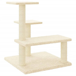 Arbre à chat avec griffoirs,niche pour chat en sisal crème 61 cm -MN41096