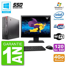 PC Fujitsu Esprimo E520 Ecran 19" G3220 RAM 4Go SSD 120Go Graveur DVD Wifi W7 - Occasion