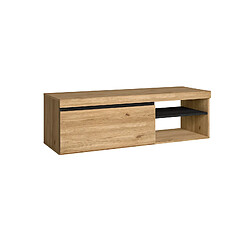 SKRAUT HOME Meuble TV NATURALE Chêne/Noir 120x40x41cm