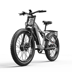 Shengmilo Vélo de montagne électrique, vélo électrique à gros pneus à double moteur BAFANG 2000 W, vélo électrique efficace 17,5 Ah 840 WH 50 km/h, suspension complète de 26 pouces 90 km, cyclomoteur électrique à 7 vitesses 400 lb 40 ° en montée, S600