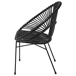 Beliani Chaise de salle à manger Rotin Noir SARITA pas cher