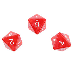 10pcs Dés 8 Faces Dés Polyédriques D8 Pour Les Jeux De Table De Fête Rouge pas cher