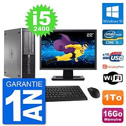 PC HP Compaq 6200 Pro SFF Ecran 22" i5-2400 RAM 16Go Disque 1To Windows 10 Wifi · Occasion 