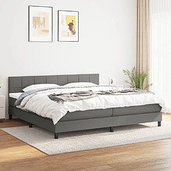 vidaXL Sommier à lattes de lit avec matelas Gris foncé 160x200cm Tissu