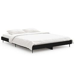 Maison Chic Lit adulte - Lit simple Cadre de lit,Structure du lit Contemporain noir 135x190 cm bois d'ingénierie -MN70653