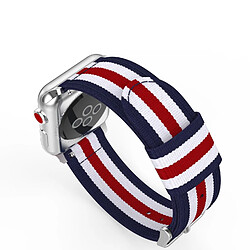 Shot Bracelet Nylon 42/44mm pour IWATCH Serie 1 APPLE Confortable Sport Tissu (ROUGE/BLANC/BLEU)