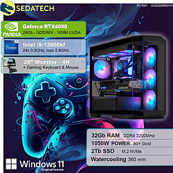 Sedatech Pack PC Gamer • Intel i9-13900KF • RTX4090 • 32Go RAM • 2To SSD M.2 • Windows 11 • Moniteur 28"