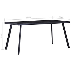 Acheter vidaXL Table à manger Noir 180x90x75 cm Verre trempé