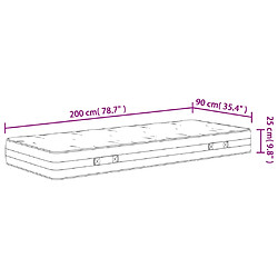 vidaXL Matelas à ressorts ensachés dureté moyenne 90x200 cm pas cher