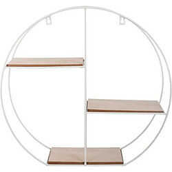 Etagère Murale 3 Niveaux Industrielle Cercle 42cm Blanc