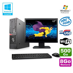 Lot PC Fujitsu E720 E85+ G3220 3GHz 8Go 500Go Graveur WIFI W7 + Ecran 17" - Occasion