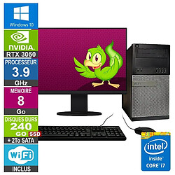 Dell PC Gamer LPG-7010 i7-3770 3.90GHz 8Go/240Go SSD + 2To/RTX 3050/22" - Reconditionné