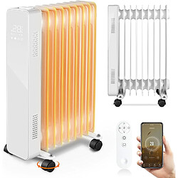 Vendos85 Radiateur à Bain d'huile 2000W avec minuterie 24h, Smart Control et App-Smart Life blanc