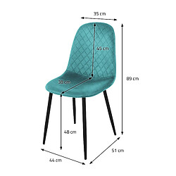 Acheter ML-Design Lot de 8 chaises de salle à manger pétrole velours avec dossier pieds en noir