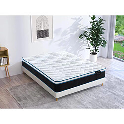 Vente-Unique Matelas 140 x 190 cm ressorts ensachés et mémoire de forme rafraichissante ép.23cm - TORANO de YSMÉE