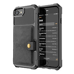 Etui en PU revêtu d'une feuille intégrée noir pour votre Apple iPhone 8/7/6s/6 4.7 inch