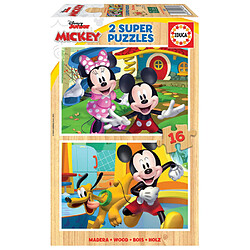 Educa Borras 2 puzzles de 16 pieces Mickey et Minnie 