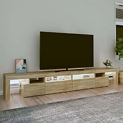 Avis Maison Chic Meuble TV avec lumières LED, Banc TV pour salon, Meuble de rangement Chêne sonoma 260x36,5x40 cm -GKD45323