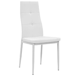 Maison Chic Lot de 4 Chaises à manger,Chaise pour cuisine blanc similicuir -MN49371