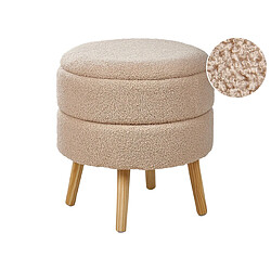 Beliani Tabouret avec rangement en bouclé beige OKATON 